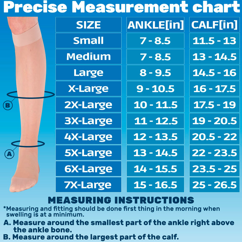 [Australia] - Made in USA - Travel Compression Socks for Women 15-20mmHg - Sheer Graduated Compression Knee High for Airplane, Flight, Travel Circulation - Nude, Large - ATRAVEL101NU3 