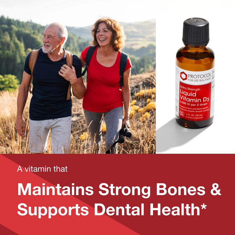 PROTOCOL FOR LIFE BALANCE Liquid Vitamin D3 2,000 IU, Immune*, 1 fl oz | Immune Support Strong Bones and Teeth Health* 1 Fl Oz (Pack of 1)