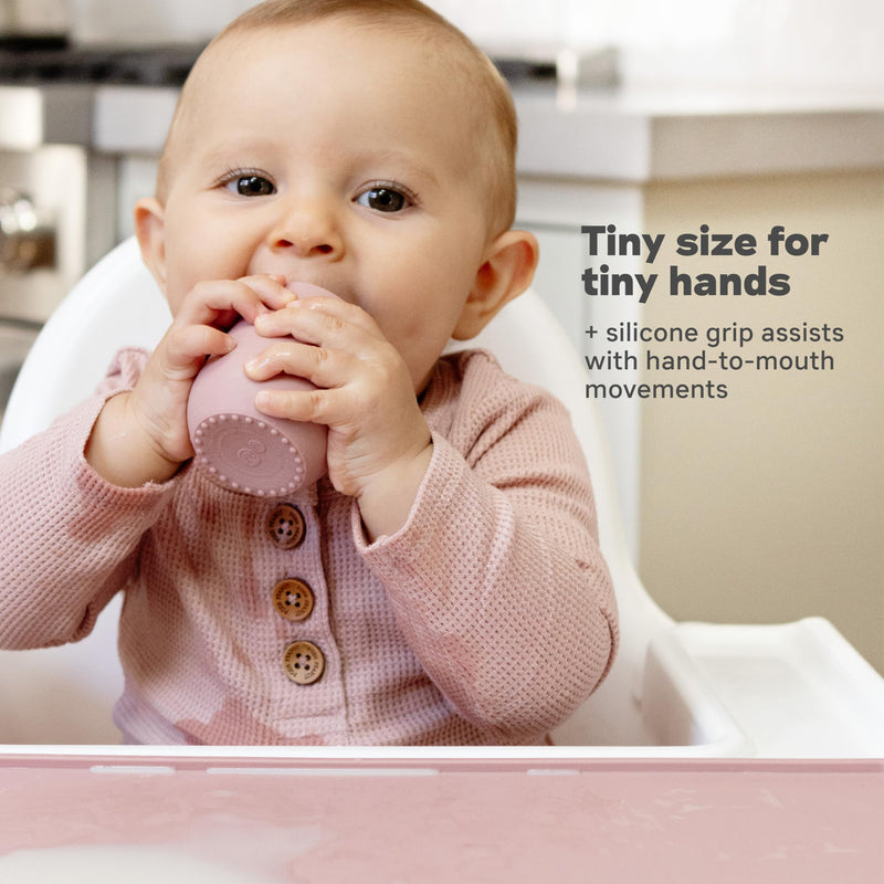 [Australia] - ezpz Tiny Cup (Gray) - 100% Silicone Training Cup for Infants - 4 months + - Designed by a Pediatric Feeding Specialist - Baby-led Weaning Essentials & Baby Gifts 6 Months+ Gray 