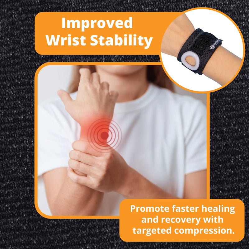 [Australia] - BULLSEYE Wrist Band with Silicone Ring – Stabilizer for Ulnar Sided Wrist Sprain, TFCC Tears, DRUJ Instability, Pinky Pain, Tendinitis, Repetitive Use Injuries, and Joint Support - Size S/M (14-18 cm) 