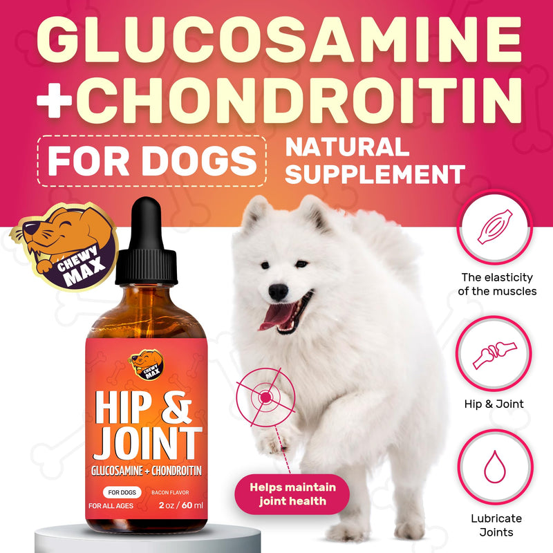 Glucosamine for Dogs | Hip and Joint Supplement | Glucosamine Chondroitin for Dogs | 2 Oz - PawsPlanet Australia