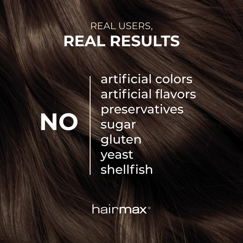 Hairmax Hair, Skin & Nails Dietary Supplement, 2500mcg Biotin, 60 Capsules | Hair Loss & Hair Regrowth Treatment with DHT Blocker, MSM & Antioxidants 60 Count (Pack of 1)