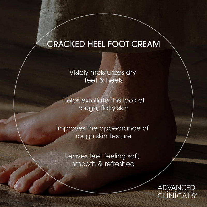Advanced Clinicals Cracked Heel Foot Cream Moisturizer Skin Care Lotion For Feet W/Shea Butter, Moisturizing Foot/Hand Lotion Helps Heal Cracked Skin, Rough Spots, Calluses, & Dry Skin, 2-Pack 1 Count (Pack of 2)