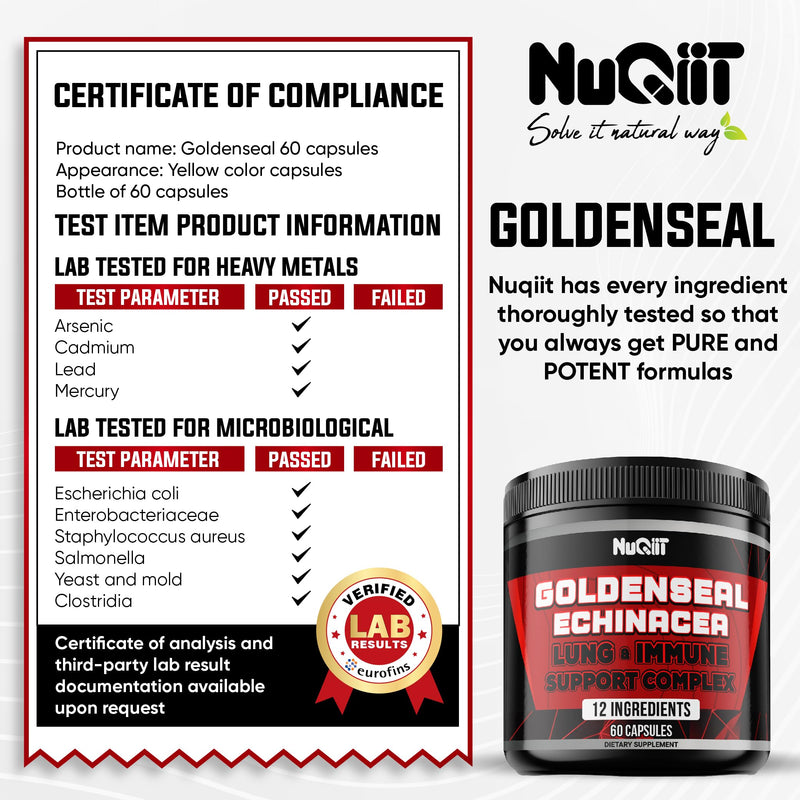 [Australia] - 1000mg Goldenseal Root Capsule with Echinacea, Panax Ginseng Root, Immune Support Complex as Elderberry, Garlic Bulb - 60 Capsules - Digestive Health, Body Balance & More - Goldenseal Root Powder 