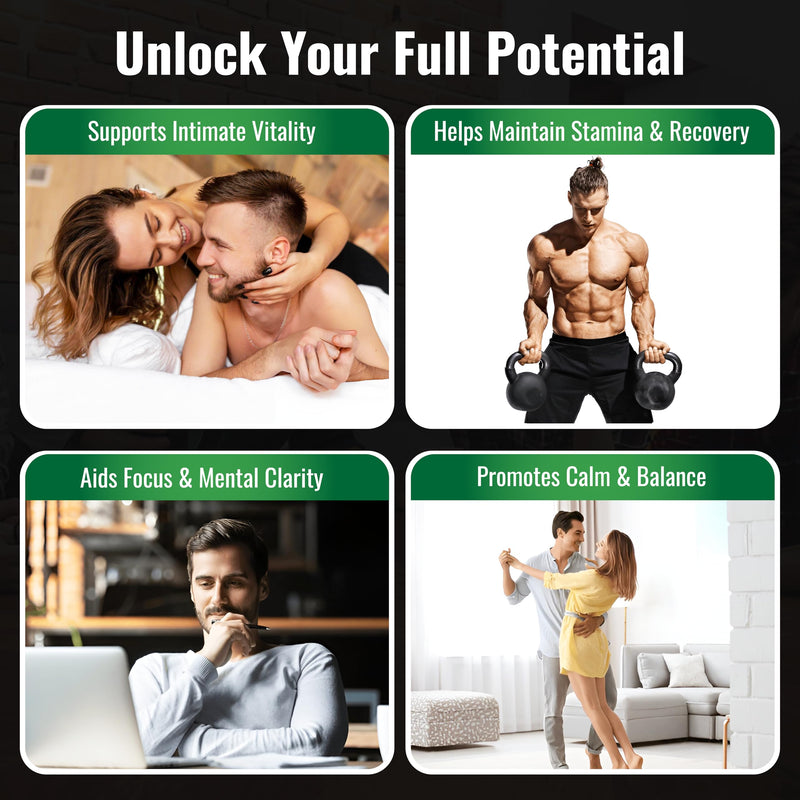 99% Pure L Citrulline with Korean Panax Ginseng & Grape Seed Extract | Male Enhancing Supplement | High Strength Triple Action Men's Performance Booster (90 Capsules, 30-Day Supply)