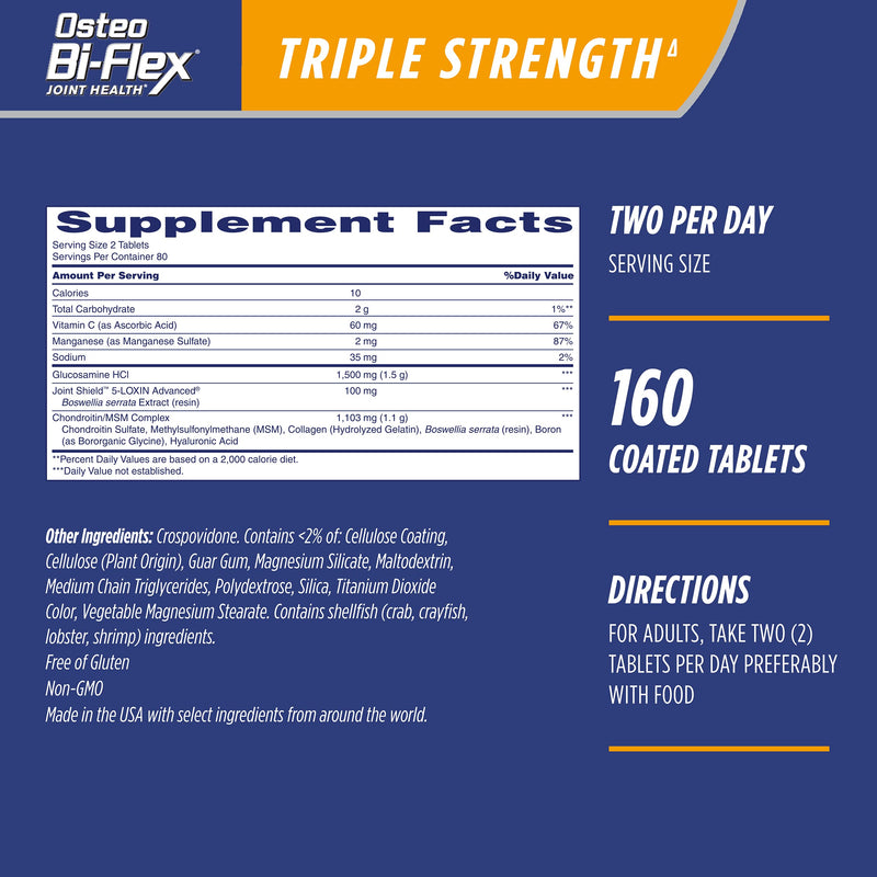[Australia] - Osteo Bi-Flex Triple Strength Twin, 80 Count, 2pack Unflavored 80 Count (Pack of 2) 