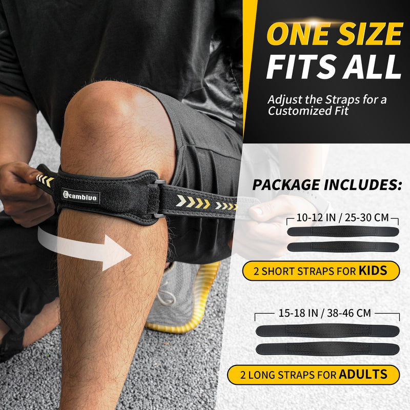 [Australia] - CAMBIVO 2 x patella tendon bandage, knee support, patella knee bandage, adjustable knee bandage for women and men during sports, hiking, fitness, baseball, volleyball black 