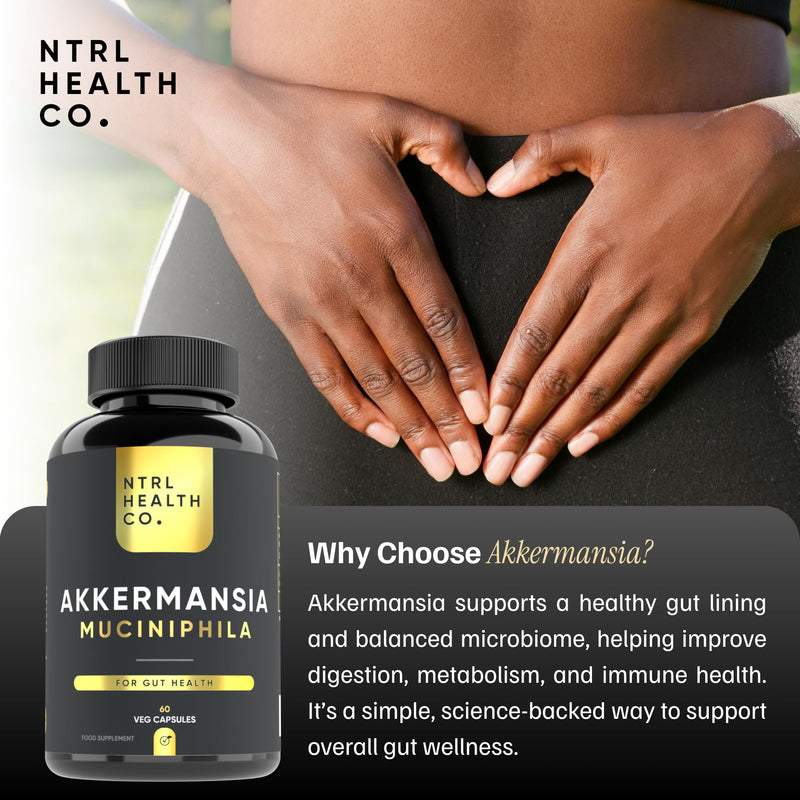 Akkermansia Muciniphila Probiotic Capsules – Gut Health & Microbiome Support Supplement – 60 Vegan Capsules for Digestion, Gut Barrier & Metabolic Health 60 count (Pack of 1)