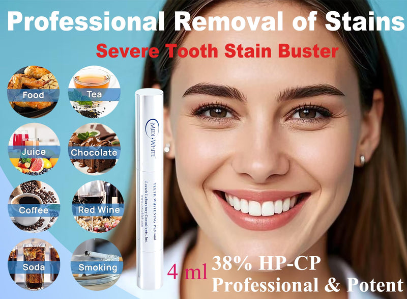 Professional Teeth Whitening Kit with Teeth Whitener Pen & Remineralization Gel Pen for Sensitive Teeth, On-The-go whitening Applicator, Whitening Pen for Stain Removal, Travel-Friendly