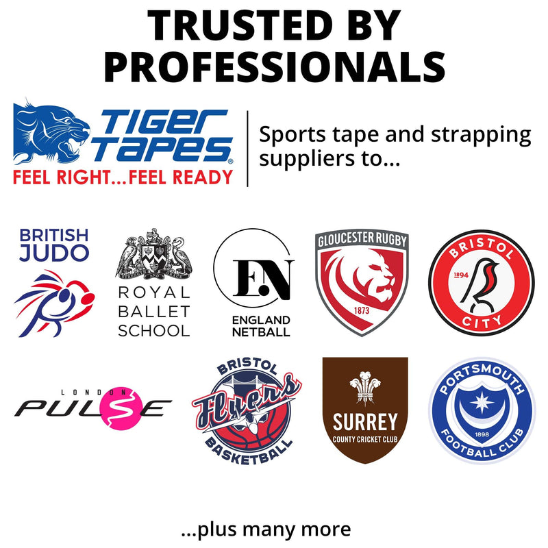 TIGERTAPES - Pack of 12 | 2.5cm x 4.5m (Beige) - Tiger Club Non Tear Elastic Adhesive Bandage - Sports Tape for Thumb, Toe, Elbow, Wrist Joint Support | Strapping Tape for Medical Use Beige