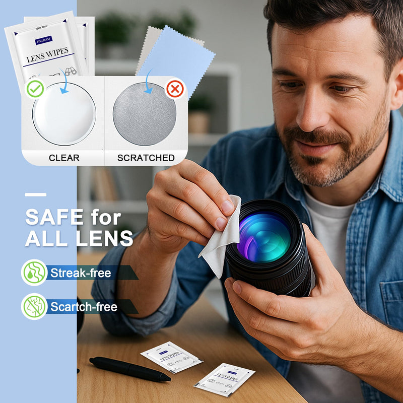 [Australia] - 200 Count Lens Wipes for Eyeglasses, Eyeglass Cleaner Wipes for Cameras, Sunglasses, Phone and Computer - Keep Your Lenses Spotless 