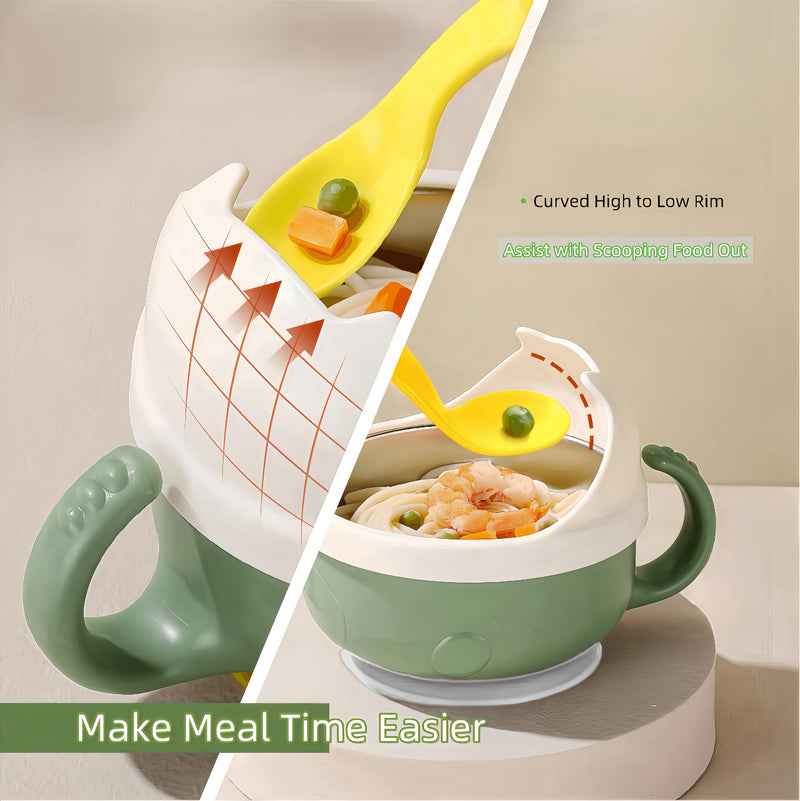 [Australia] - 2 Pieces Spill Proof Scoop Bowl with Suction Base,Plastic Bowl with Suction Bottom and Stainless Steel Liner,Adaptive Bowls for Disabled Adults,Handicapped, Parkinsons,Stroke,Elderly (Green) White-green 