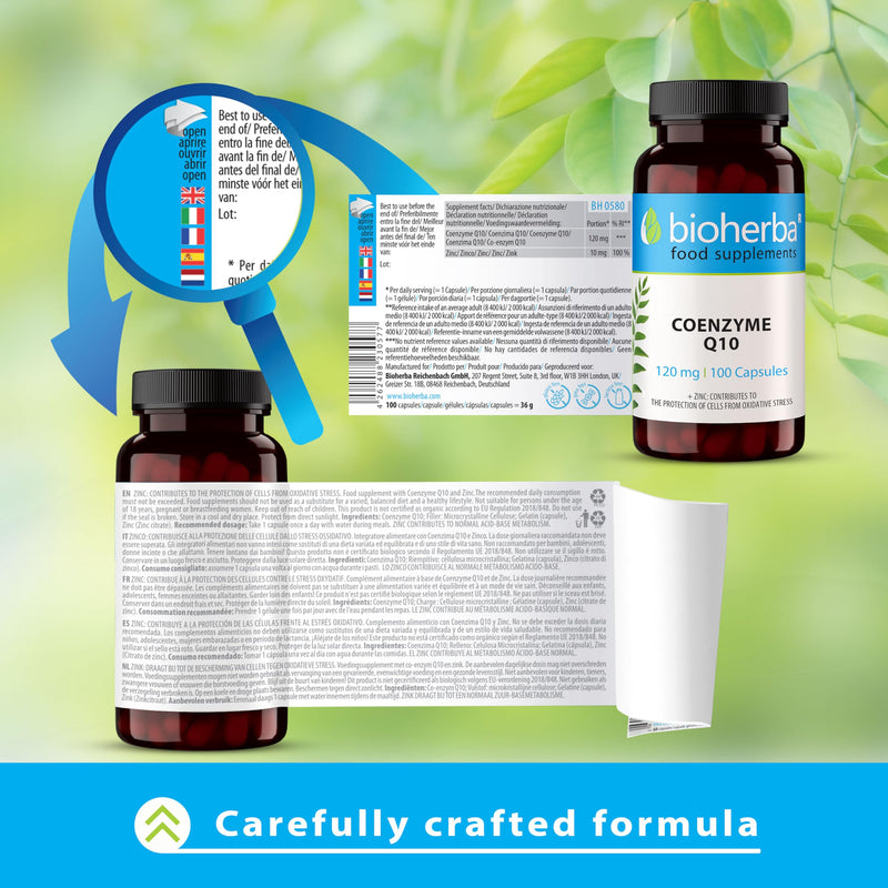 Coenzyme Q10 Capsules 200 mg –200 Count with Zinc – Dietary Supplement – BIOHERBA 200 pcs