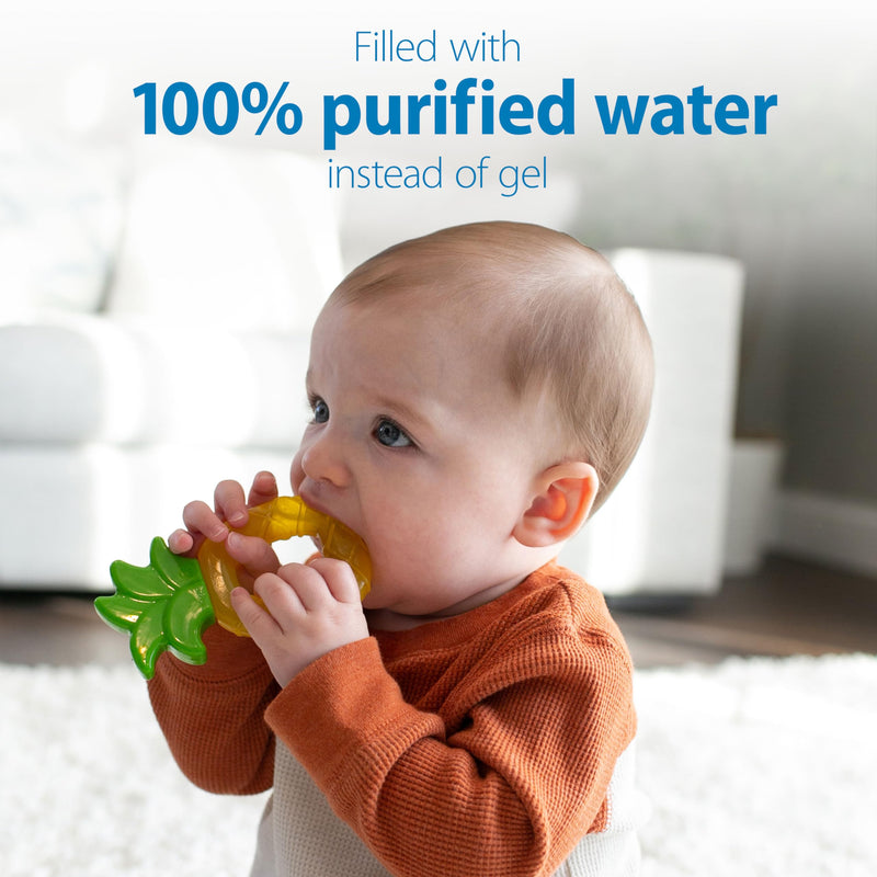 [Australia] - Dr. Brown's AquaCool Water-Filled Baby Teether, Cools & Massages Sore Gums, BPA Free, Pineapple and Apple, 2 Pack, 3m+ Aqua-Cool Water-Filled, Apple, Pineapple 
