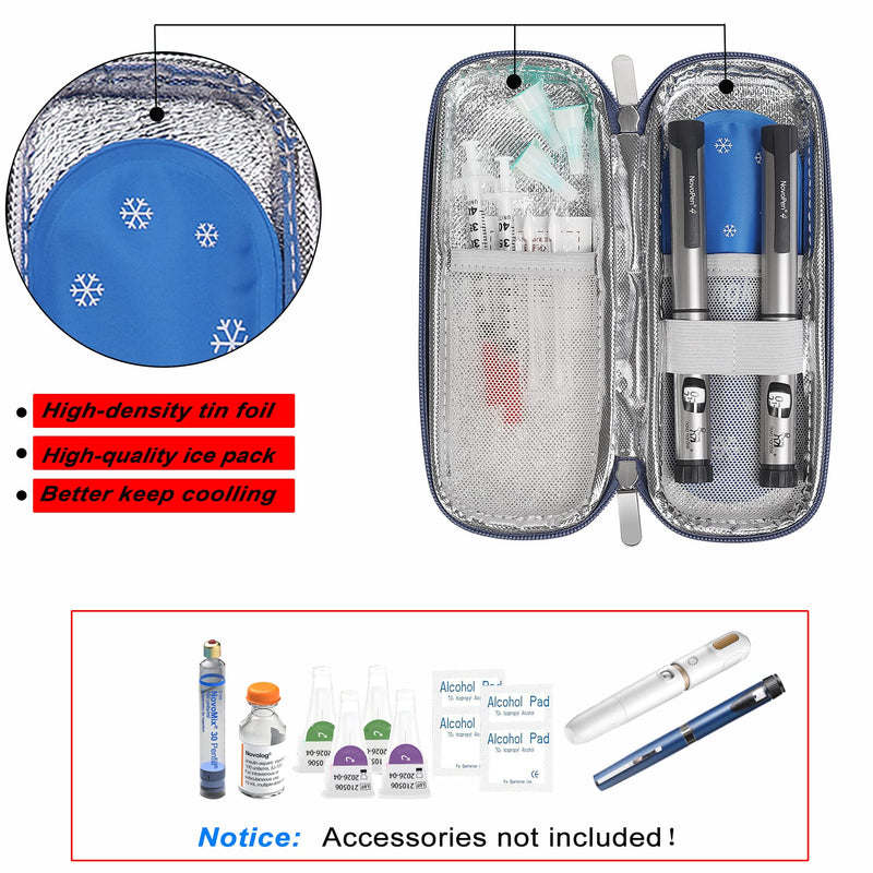 [Australia] - JAKAGO Insulin Cooler Bag, Portable Insulin Pen Bag with 2 Nylon Ice Packs for Diabetes Accessories & Cooler Diabetes Medication (Flower) Flower 