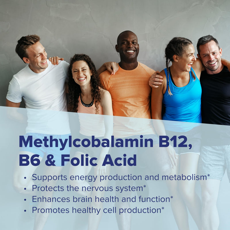 Superior Source No Shot Vitamin B12 Methylcobalamin (5000 mcg), B6, Folic Acid, Quick Dissolve Sublingual Tablets, 60 Ct, Increase Energy, Healthy Heart, Boost Metabolism, Stress Support, Non-GMO