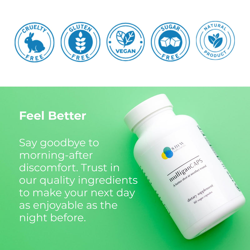 Pre-Celebration Blend: Prep, Party, Wake Up Refreshed and Energized, Boost Recovery After Drinking by Enhancing Liver Function with Antioxidants, B Vitamins, Riboflavin - 60 ct.