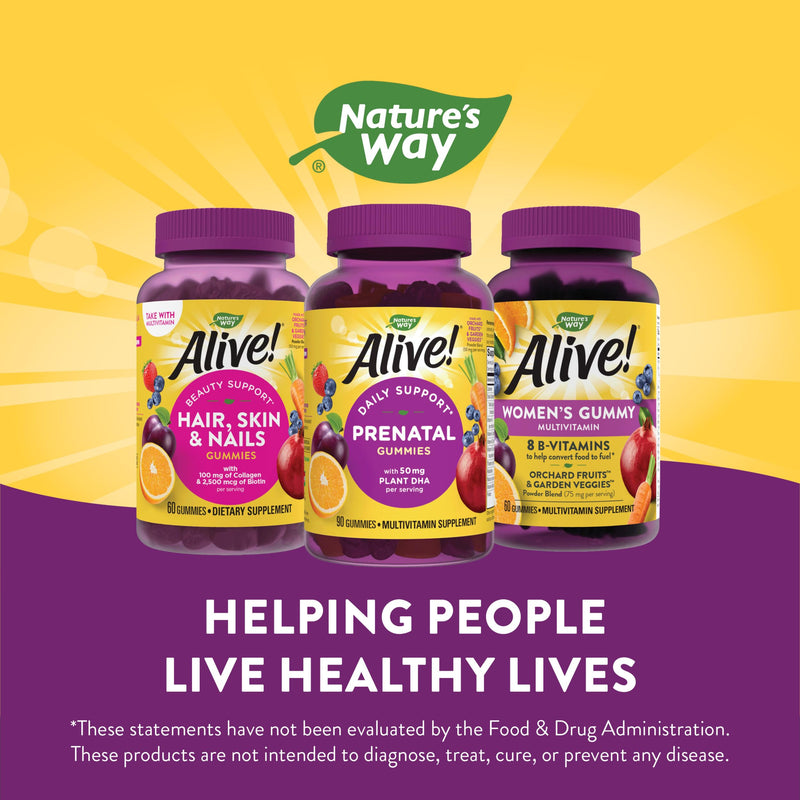 [Australia] - Nature's Way Alive! Prenatal Gummies with DHA, Supports Baby's Eye and Brain Development*, Orange and Raspberry Lemonade Flavored, 90 Gummies 