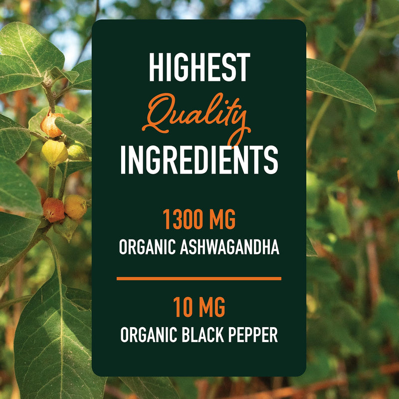 [Australia] - Smoky Mountain Naturals, LLC Ashwagandha Supplement 1300mg | High Absorption Adaptogen from Root Powder with Black Pepper | Non-GMO | 120ct, 2-Month Supply 