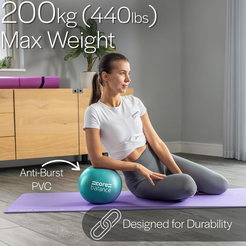 [Australia] - 9 Inch Anti Burst Pilates Ball - Mini Exercise Ball for Yoga, Barre, Stretching and Core Stability Workout Teal 