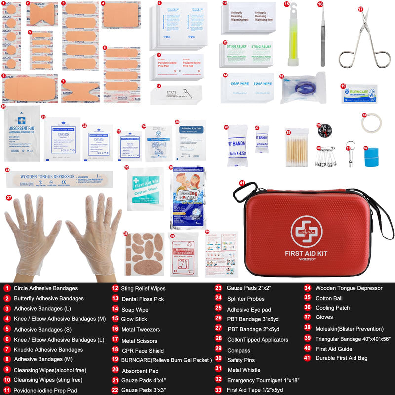 [Australia] - Premium First Aid Kit, 320 Piece Waterproof Hard Shell Eva First Aid Kit for Home, Camping, Cars, Hiking, Travel, Businesses & Outdoor Emergencies - Emergency Medical Kits (Red) Red 