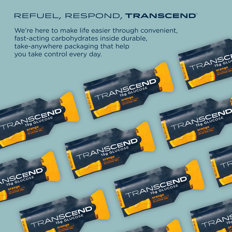 [Australia] - Transcend Foods Orange Gel (1.1 oz, Pack of 10) Fast-acting Carb Gel Orange Flavor – Caffeine Free, Gluten Free 