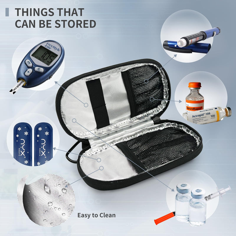 [Australia] - Insulin Cooler Travel Case with 2 TSA Approved Ice Packs for Insulin Pens and Diabetic Medical Organizer for Diabetes and Other Diabetic Supplies(Gradient Purple) Gradient Purple 