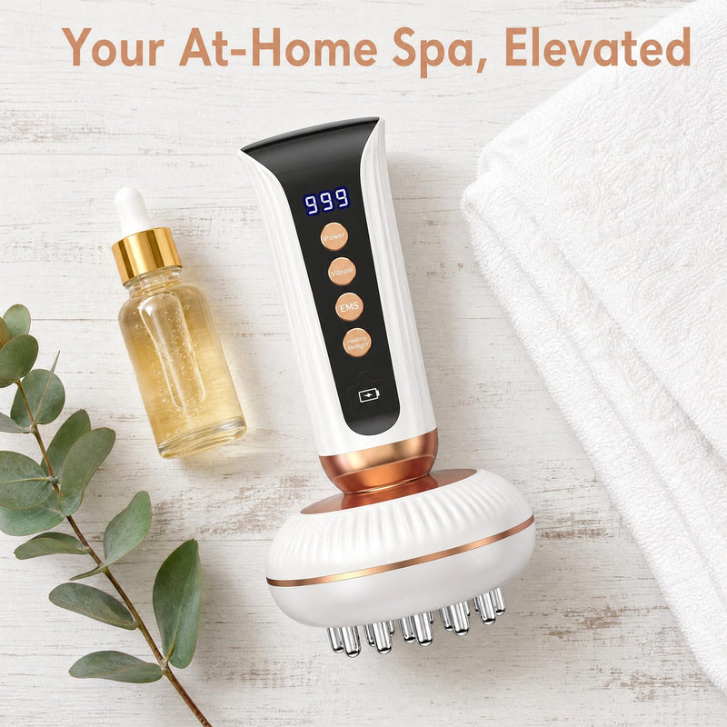 4-in-1 Lymphatic Drainage Massager - Body Sculpting Machine - Anti Cellulite Massage Tool for Cellulite Reduction, Fat, Pain Relief on Legs, Arms, Belly, Butt & Stomach