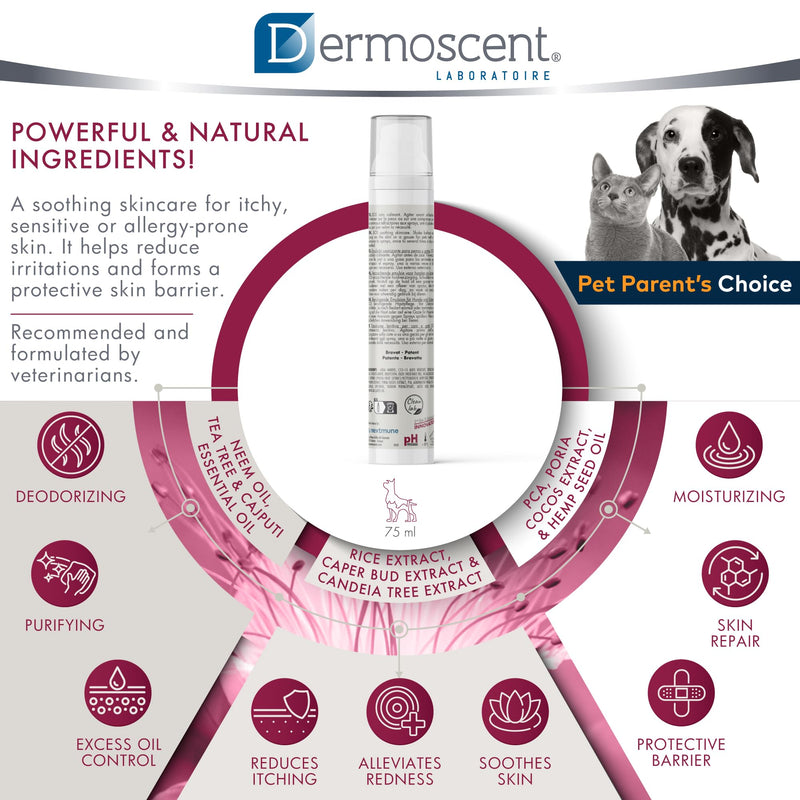 Dermoscent ATOP 7 Spray for Dogs and Cats - Soothing Skincare for Itchy Skin Relief & Irritated Allergy-Prone Skin - 75 ml - PawsPlanet Australia