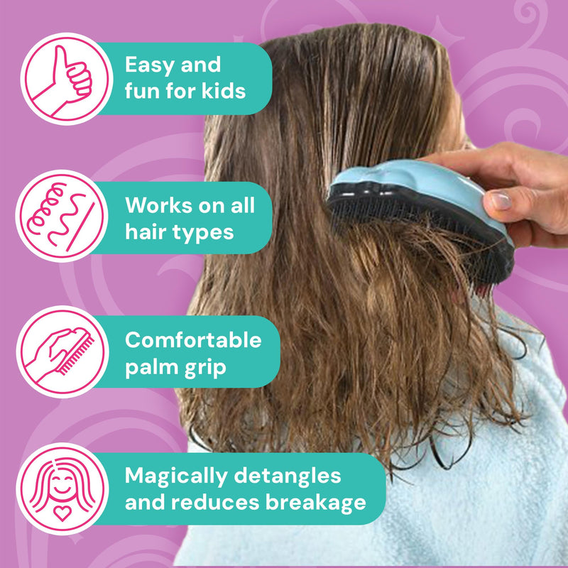 [Australia] - Knot Genie Detangling Hair Brush for Kids (Lilac Loveliness) | Original Full Size | Perfect for Curly Hair, Gently Separate Tangles, Leaves Hair Smooth & Shiny | The Pain Free Knot Detangler Lilac Loveliness 