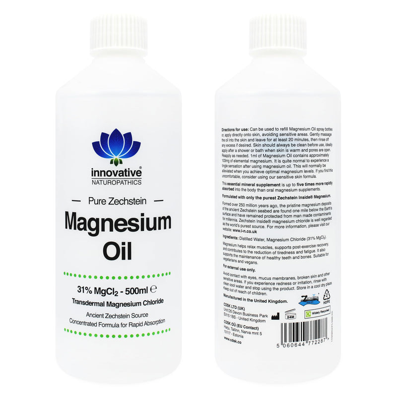 Magnesium Oil - Pure Magnesium Chloride - Ancient Zechstein Source (Pure Magnesium Oil 500ml)