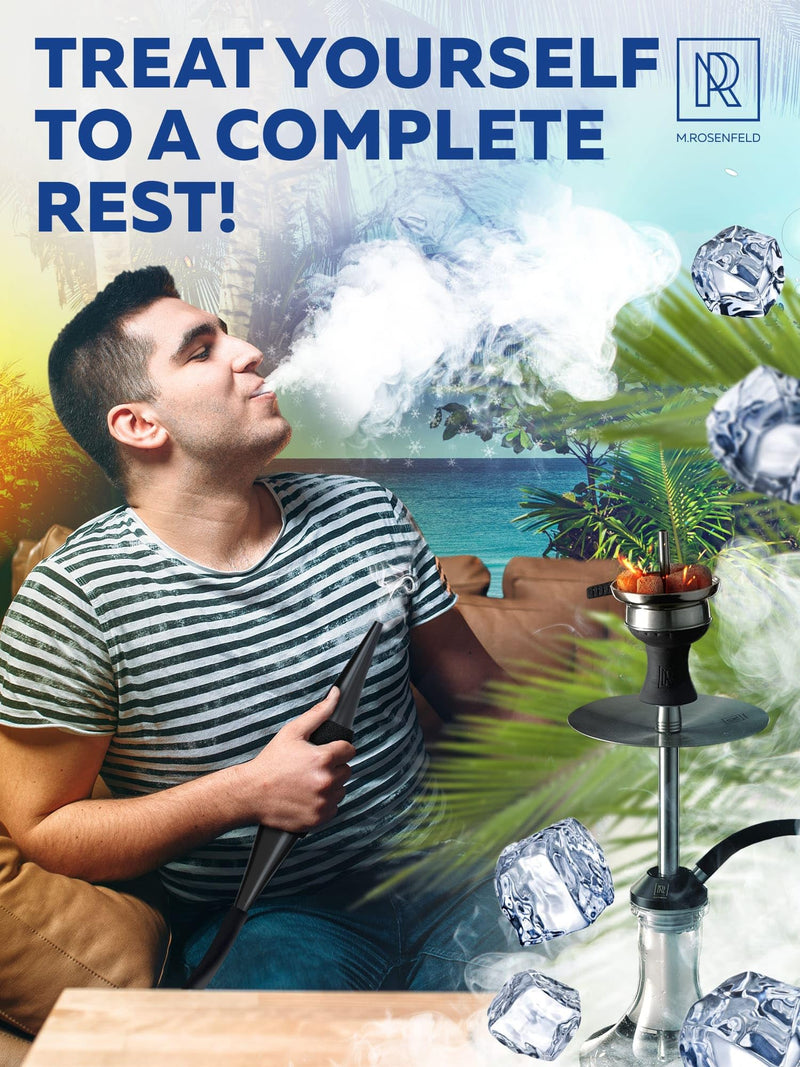 [Australia] - M. ROSENFELD Ice Bazooka Shisha Set - Shisha Mouthpiece with 2 Reinforced Ice Packs and Soft Grip Tape Improved Ice Hose Shisha Black Shisha Accessories Set Mouthpiece New Fresh Ice 