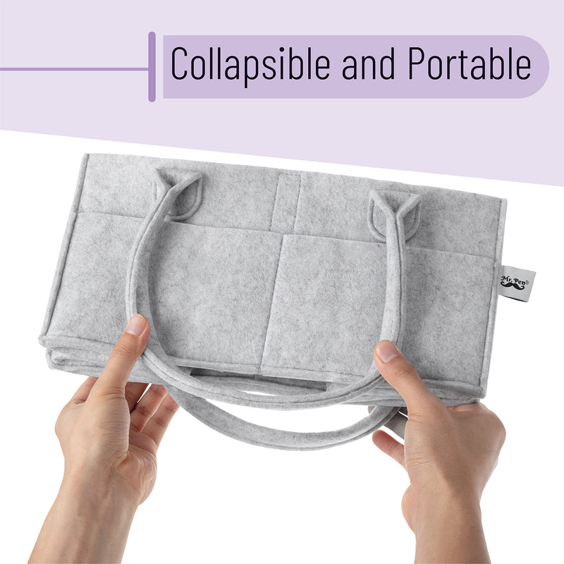 [Australia] - Mr. Pen- Baby Diaper Caddy Organizer, Car Caddy, Portable Organizer for Changing Table, Nursery Gray 