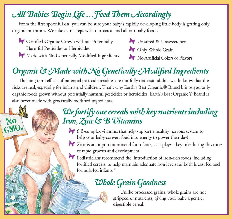 [Australia] - Earth's Best Organic Infant Cereal, Whole Multi-Grain Cereal, 8 Oz 