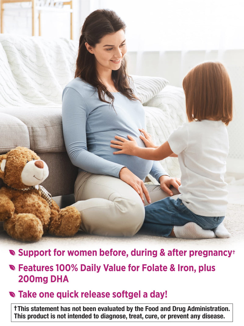 [Australia] - Nature's Truth Prenatal Vitamins with DHA and Folic Acid | 60 Softgels | Non-GMO & Gluten Free Supplement 
