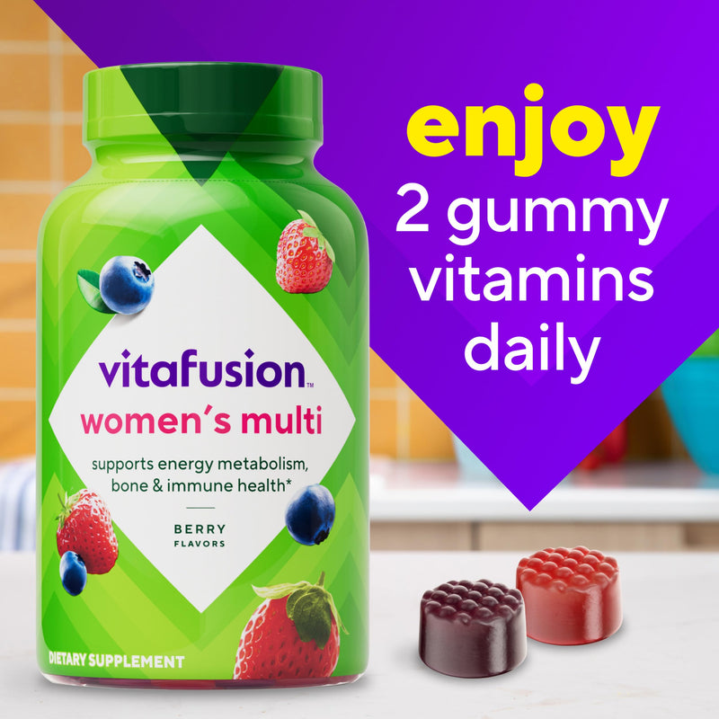 Vitafusion Women's Multivitamin Gummy | 120 Adult Gummies | with Vitamins A, B, C, D, E | Berry Flavor | Gluten and Dairy-Free Supplement 120 Count (Pack of 1) New Version: 120 count, +10% ACE Vitamins