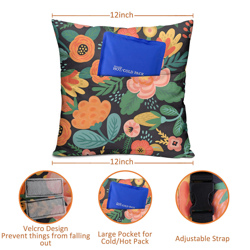 Hysterectomy Pillow for Abdominal Surgery, C Section Pillow with Pocket, Hernia Surgery Pillow, Cough Tummy Pillow After Surgery, Post Hysterectomy Must Haves, Hysterectomy Recovery Gifts Black Orange