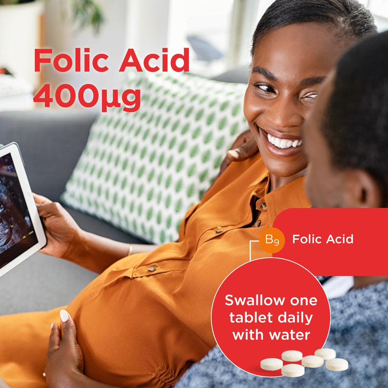 Healthspan Folic Acid 400μg | 240 Tablets | Women's Health | Vitamin B9 | High Strength Formulation | Early Pregnancy | Planning to Conceive | Vegan