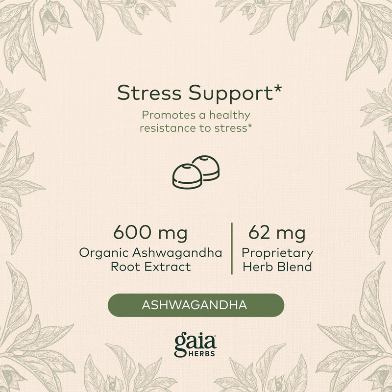 [Australia] - Gaia Herbs Organic Ashwagandha Gummies, Stress Support, Cinnamon, Ginger, Gluten Free, Vegan, 120 Count 120 Count (Pack of 1) 