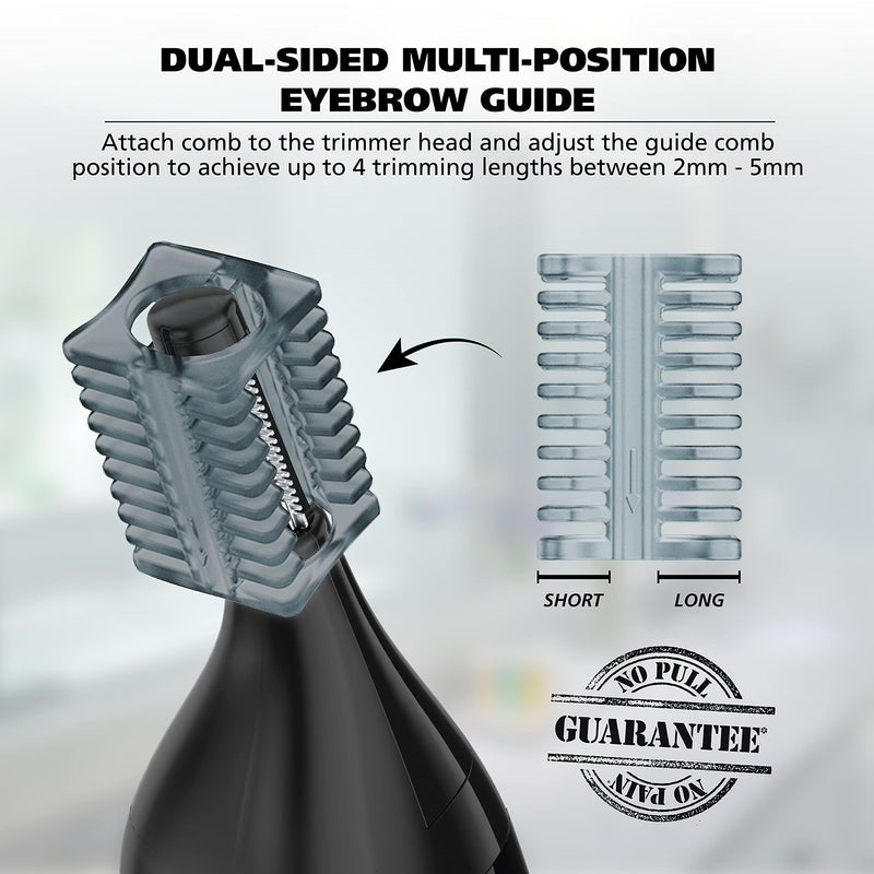 Wahl Manscaper Rechargeable Multipurpose Precision Detail Trimmer with Rotary Attachment Head for Hygienic Grooming of Hair Anywhere, for Eyebrows, Sideburns, Necklines, Ear, and Nose Hairs