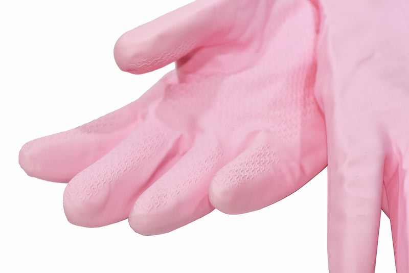 [Australia] - 2 PAIRS Household Gloves Latex Free Cleaning Gloves with Soft Lining Long Cuff waterproof Medium (Pack of 2) Pink/Blue 