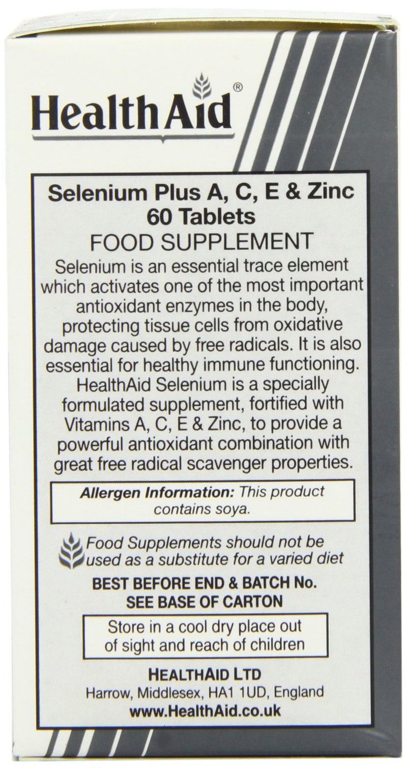 Health Aid Selenium Plus (Vitamins A, C, E & Zinc) 60 Tablets
