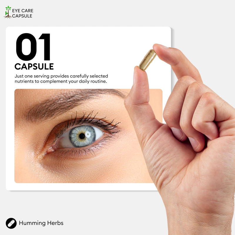 Humming Herbs Eye Care | Lutein Zeaxanthin Astaxanthin Bilberry | with Vitamin A E Zinc Copper | 120 Vegan Capsules | 120 Day Supply