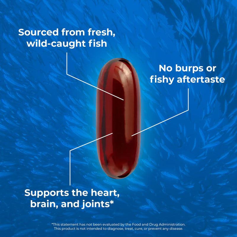 [Australia] - Fish Oil Supplements with Omega 3 Fatty Acids (1 Bottle, 120 Softgels) - High EPA, DHA, & IFOS Fish Oil Pills Support Heart & Joint Health - Burpless Fish Oil Promotes Brain Function 1 