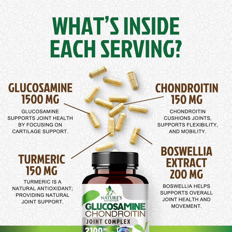 [Australia] - Glucosamine Chondroitin MSM Complex - Joint Support Supplement Turmeric & Boswellia, Triple Strength Glucosamine Capsules - Support for Joint Health & Mobility with Quercetin Bromelain - 240 Capsules 240 Count (Pack of 1) 
