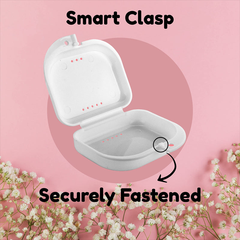 [Australia] - Retainer Cases Cute, Retainer Holder Case 1 Pack, Aligner Case with Colorful Novelty Cute Patterns, Night Guard Case with Floral Patterns (White) 
