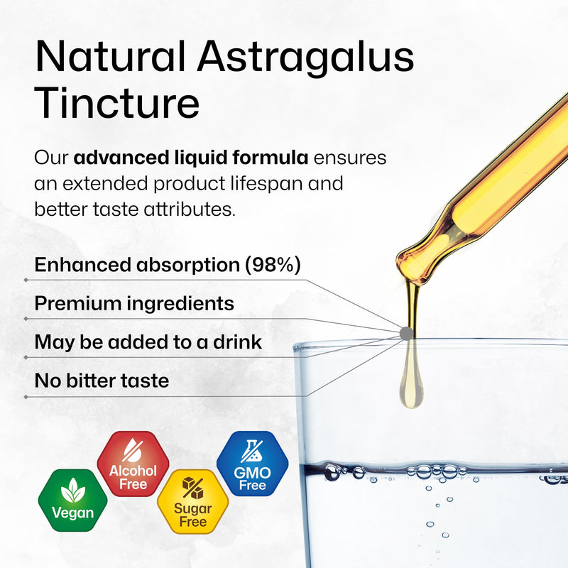 [Australia] - Astragalus Tincture - Organic Astragalus Root Extract for Immune Support - Alcohol and Sugar Free - High Absorption - Vegan Astragalus Extract Drops 4 Fl.Oz. 4 Fl Oz (Pack of 1) 