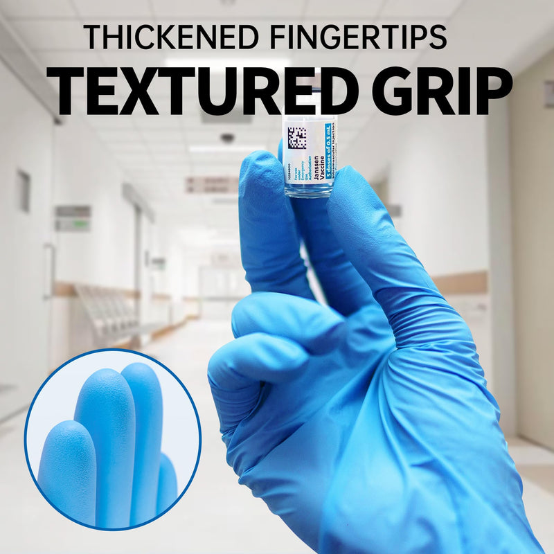 [Australia] - Basic Medical Nitrile Exam Gloves, Powder-Free Non-Sterile Food-Safe Cleaning Disposable Glove, Blue 100Pcs Blue (Medium 100) 