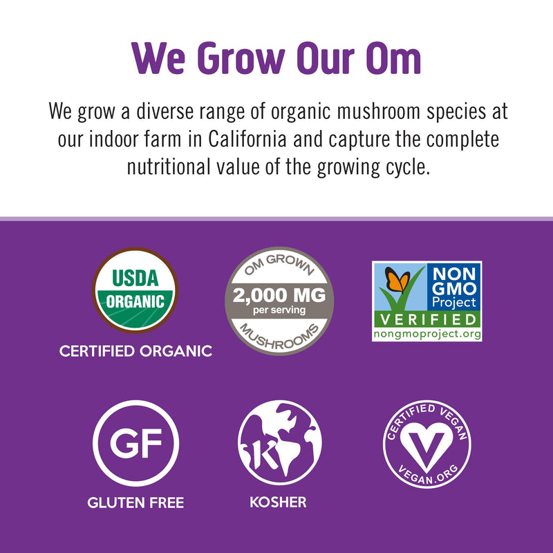 [Australia] - OM MUSHROOM SUPERFOOD Hot Chocolate Blend Mushroom Powder, 8.47 Ounce Canister, 30 Servings, Cocoa, 2g of Sugar, 25 Calories, Lion's Mane, Reishi, Chaga, Turkey Tail, Focus and Stress Support 8.47 Ounce (Pack of 1) 