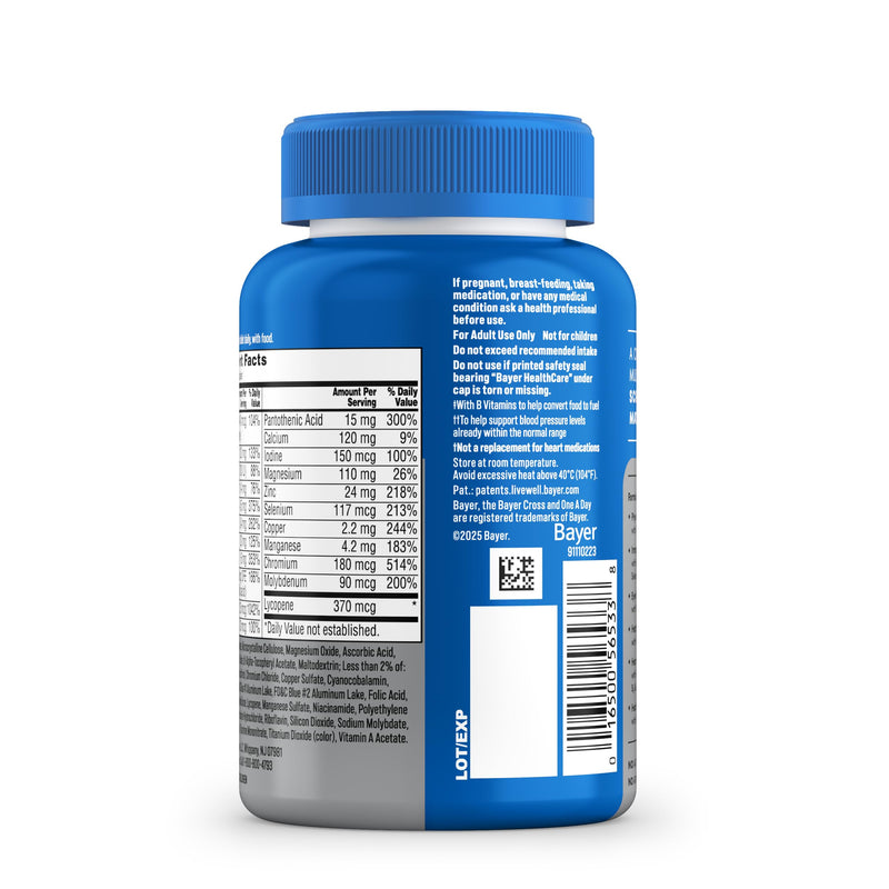 One A Day Men’s 50+ Multivitamins, Supplement with A, C, D, E and Zinc for Immune Health*, Calcium & More, 100 Tablets